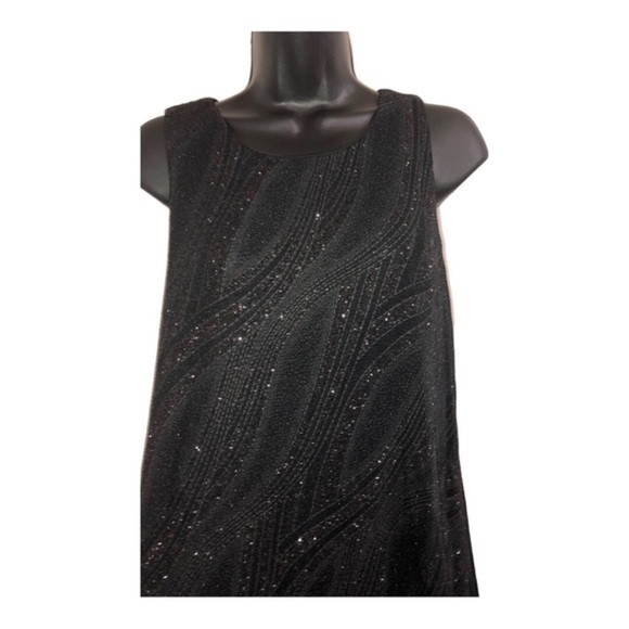 Nine West Beautiful black‎ sequin slinky sleeveless swing tent dress size 10 new - Picture 16 of 16